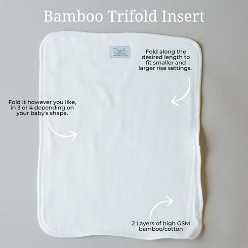Cloth Bums Premium Bamboo Cotton Trifold Insert